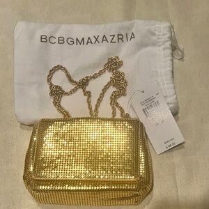 BCBGMAXAZRIA Brand New(NWT) Women’s Formal Metal Mesh Flap Bag w/Chain $57